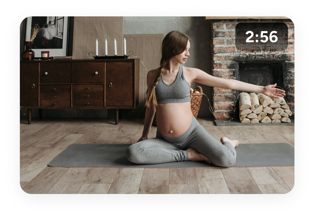 Video thumbnail of pregnant woman doing yoga
